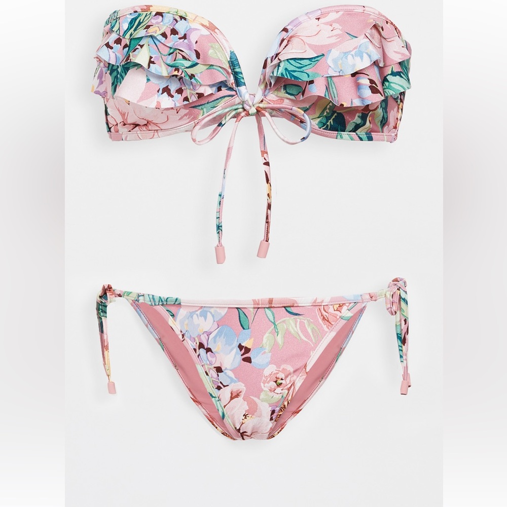 Zimmermann Bellitude Frill Bikini Pink Small